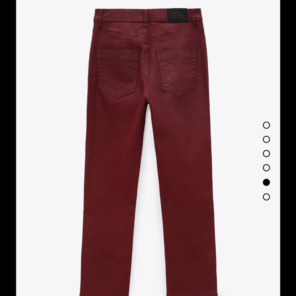 Zara burgundy coated high waisted slim pant - Picture 5 of 6